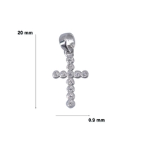 Pandantiv din Argint 925 Jolie Silver, Model Cruce cu Zirconii, 20 x 0.9 mm, 0.5 g