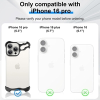 Husa Metalica Compatibila cu iPhone 16 Pro, Flippy, Protectie pentru Colturile Telefonului si Camera, Aliaj, Antisoc, Antizgariere, Negru