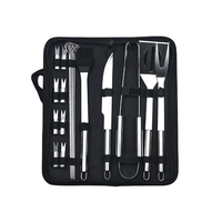 Set 18 Ustensile pentru Gratar, Flippy, din Otel Inoxidabil, Geanta Oxford, Argintiu