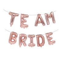 Set Baloane din Folie Metalizata, Flippy, Model Team Bride, Litere de 40 cm, Tema Iubire, Baloane Party, Ambalaj Individual, Pai Inclus, Umflare cu Aer sau Heliu, Roz