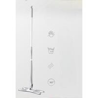 Mop Plat, Flippy, cu Sistem de Stoarcere, 4 Lavete Incluse, Lungime Telescopica 140 cm, Argintiu