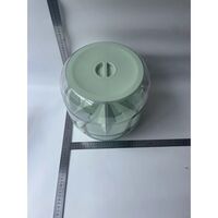 Dozator de cereale Flippy, rotativ 360, 6 compartimente, capacitate 6 L, rezistent la umezeala, inchidere etansa, verde deschis
