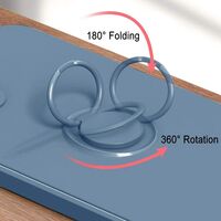 Husa protectie Flippy compatibila cu Apple iPhone XR Liquid Silicone Ring cu suport rotativ Albastru deschis