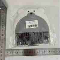 Set Matura si Faras, Flippy, Pentru Birou, din PP, Model Ursulet, 23.5 x 18 cm, Gri