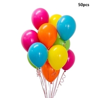Set 50 Baloane din Latex Metalizate, Flippy, Model Party, 30 cm, Multicolore, 2.4 g