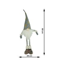 Ornament de Craciun spiridus, Flippy, gri/alb, textil, 80 cm