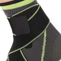 Orteza pentru Glezna, Flippy, cu Benzi Elastice de Fixare, 24 x 10.5 cm, din Nailon, Negru/Verde