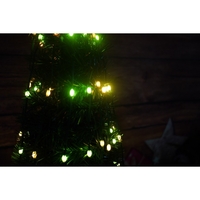 Brad artificial Pop-Up Flippy, cu instalatie integrata, Lumini RGB, Suport inclus, Stea luminata, 304 Led, 180 cm, Material PVC, Verde