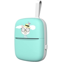 Mini Imprimanta Foto Portabila, Flippy, Incarcare USB, Bluetooth, Model Pisica, Print Alb-Negru, Albastru