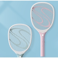 Paleta Electrica pentru Tantari, Muste sau Insecte LED, Flippy, Plastic, Casa si Gradina, Anti-insecte, Alb-Roz