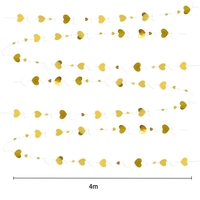 Banner cu Inimioare, Flippy, Tip Franjuri, 4 m, Rola de Ata Inclusa, Auriu/Alb