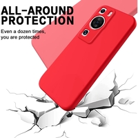 Husa de Protectie, Flippy, pentru Huawei P60 Pro, Liquid Silicon, cu Microfibra pe Interior, Protectie Antisoc, Compatibil Incarcare Wireless, Rosu
