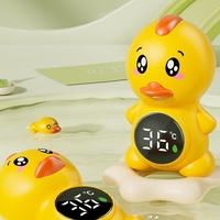 Termometru Electronic LED pentru Baie, Plutitor, Rezistent la apă, IPX7, Multifunctional, 3 Trepte de Temperatura, Model Ratusca, 12x7cm, Galben