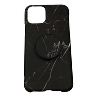 Husa protectie pentru Apple iPhone SE 2020 Soft IMD TPU Marble Negru Suport inclus