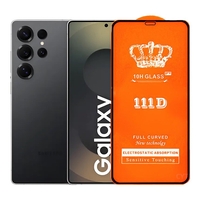 Folie Securizata pentru Samsung Galaxy S25 Ultra, Flippy, Sticla de Protectie Compatibila cu Samsung Galaxy S25 Ultra, Full Cover Series 111D, 10H GLASS, Margini Negre, Transparent