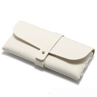 Husa Ochelari, Flippy, din Piele Ecologica, 17 x 8.5 cm, Alb