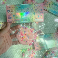 Set 12 Jucarii Antistres Squishy, Flippy, cu Revenire Lenta, Squeeze Pinch Family, Model Labuta de Pisica, 6x6 cm, 45g, Ambalaj Transparent, Alb+Roz