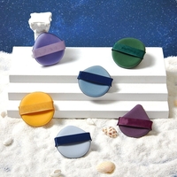 Set 7 Bureti de Machiaj  Flippy, Reutilizabili, Utilizare Umeda sau Uscata, Powder Puff, 5.5 x 5.5 x 0.9 cm, Multicolor