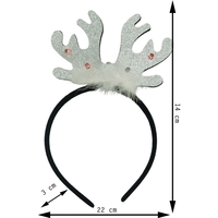 Bentita/cerc ren de Craciun, culoare negru cu gri metalic, marime standard, Flippy