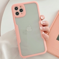 Husa Max Defence pentru iPhone 13 Pro, Bumper Roz, Fata Dubla Transparenta, Protectie Antisoc Full 360 ( fata, spate, margini ), Flippy
