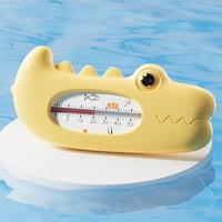 Termometru pentru Baie, Flippy, Plutitor, Rezistent la apa, Multifunctional, Model Crocodil, 2.7x6.5x3.7 cm, Galben