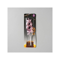 Lumanare Cifra 8, Flippy, Model Coroana cu Fundita, Pentru Tort, 6 x 2.5 cm Mov