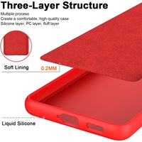 Husa de Protectie, Flippy, pentru Xiaomi Redmi 13T, Liquid Silicone, cu Microfibra pe Interior, Protectie Antisoc, Compatibil Incarcare Wireless, Rosu