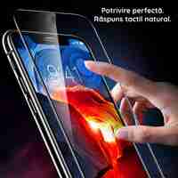 Folie Sticla Securizata pentru Motorola Moto G14, Flippy, Sticla de Protectie Compatibila cu Motorola Moto G14, Full Cover 111D, HD, Margini Negre, Transparenta