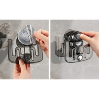 Suport pentru Incaltamintea de Casa, Flippy, fara Perforare, Montare pe Perete, Prindere Adeziva, 11.6x11x4.8cm, Gri Transparent