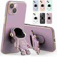 Husa de Protectie TPU 2in1, Flippy, pentru Apple iPhone 15, Astronaut cu Suport, Antisoc, Rezistenta la Impact, Protectie Camera, Mov