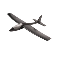 Avion Zburator, Flippy, Tip Planor, 83 cm Lungime, +3 Ani, din Polistiren, Aruncare 10 - 30 m, Negru