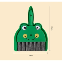Set Mini Matura si Faras, Flippy, LITTLE CLEANER, Uz Casnic, pentru Birou, Bucatarie, Casa, Model Broscuta, 23 x 18 cm, Verde
