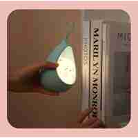 Lampa de veghe portabila cu 2 moduri de functionare Flippy, silicon non-toxic, reincarcabila USB, senzor miscare, albastru, iepuras