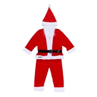 Costum Mos Craciun Flippy® Baiat, 4-6 ani, 5 piese, Catifea