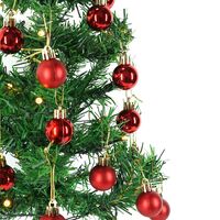 Brad Artificial Impodobit, 60 cm, suport plastic cu instalatie luminoasa 20 LED alb cald + 20 globuri rosii incluse, Flippy