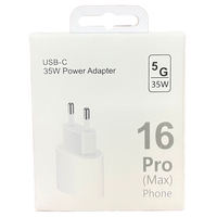 Incarcator Super Fast Charge, Flippy, Incarcator Fast Charge compatibil Apple, 35 W, Incarcator Fast Charge USB-C to USB-C, fara cablu, Alb