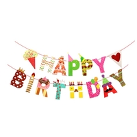 Banner Happy Birthday 100x200 cm, Flippy, Rola de Ata Inclusa, Tematica Candy, Multicolor