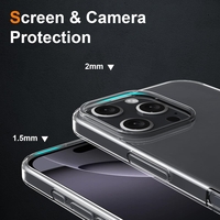 Husa de Protectie din Silicon, pentru Apple iPhone 16 Pro, PC, Antisoc, Rezistenta la Impact, Transparenta