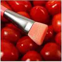 Mini Set Portabil 8 Pensule pentru Machiaj Flippy, Super Soft, Makeup Profesional/Incepatori, Maner Ergonomic, Gentuta Depozitare Inclusa, Portocaliu