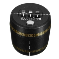 Lacat de Blocare pentru Sticle, Flippy, Lacat pentru Sticle cu Bauturi, din Plastic PP durabil, Cu Parola din 3 Cifre, 40 x 42 x 45 mm, Negru