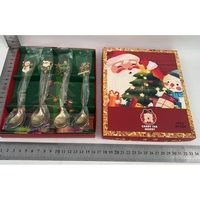 Set 4 Lingurite, Flippy, Tema Craciun, Model Carry The Merry, 4 Modele, din Otel Inoxidabil, 19.5 x 16 x 2 cm, Multicolor