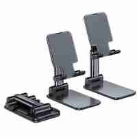 Suport extensibil de birou, Flippy, cu brat telescopic, pentru smartphone sau tableta, pliabil, Universal, Negru