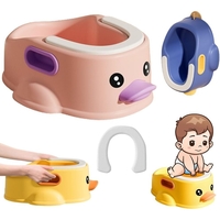 Olita pentru Copii, Flippy, +1an, Portabila, Design Ratusca, Model Prietenos, Non-Toxic, Compartiment Detasabil, cu Maner, Usor de Curatat, Albastru