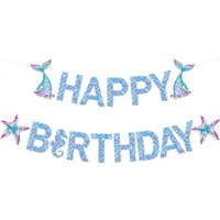 Banner Happy Birthday Sirena, Flippy, Colectia Mermaid, 17 Piese, Multicolor