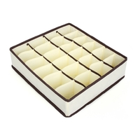 Cutie De Depozitare, Flippy, Pentru Lenjerie, Sosete Si Sutiene, Material Textil, 24 Compartimente, 32 x 32 x 10 cm, Culoare Bej