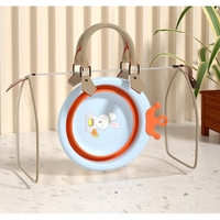 Cada Pliabila pentru Baie pentru Copii, Flippy, Cadita pentru Bebelusi, Model Rotund cu Iepuras, Blue, 30x31x3.5 cm, 3.3 L