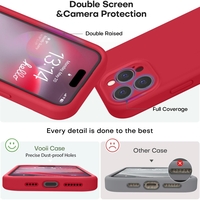 Husa de Protectie, Flippy, pentru iPhone 16 Pro, Liquid Silicone, cu Microfibra pe Interior, Protectie Antisoc, Compatibil Incarcare Wireless, Rosu