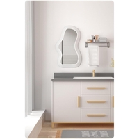 Oglinda de Perete, Flippy, Decorativa, pentru Baie, Dormitor, Sufragerie, Model Minimalist, Forma Asimetrica, 40.3x26 cm, Alb