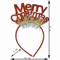 Bentita/cerc Mery Cristmas, culoare rosu cu sclipici, marime standard, Flippy