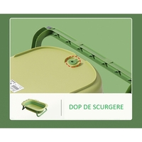 Cada Pliabila pentru Baie, Flippy, din PP+TPR, pentru Copii 0-6 Ani, Model Crocodil, Dop de Scurgere, 80x54x21 cm, Verde